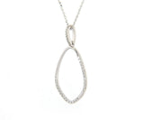 New 0.20ctw Diamond Open Teardrop Pendant Necklace in 18K