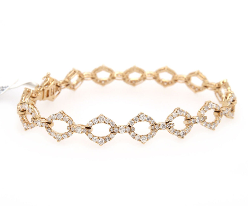 New 4.00ctw Diamond Open Link Bracelet in 14K