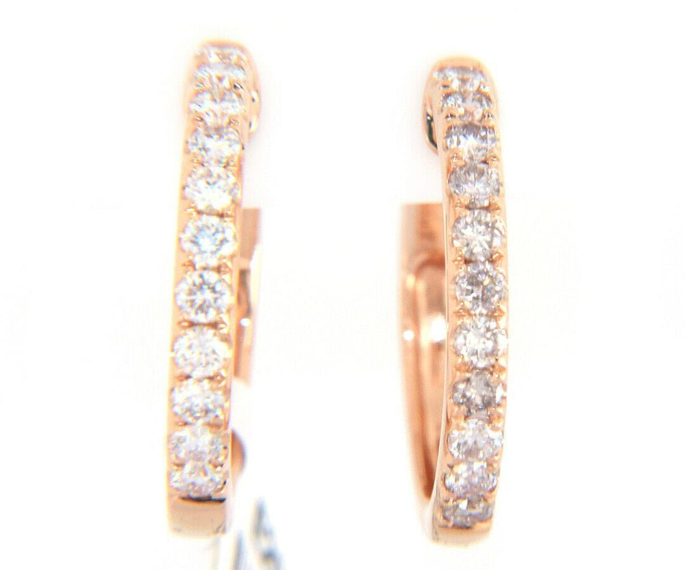 New 1.01ctw Diamond Small Hoop Earrings in 14K