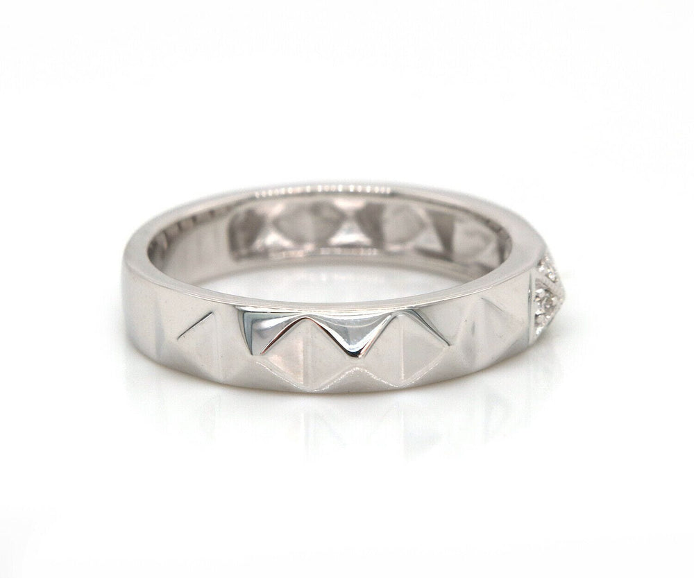 New Gabriel & Co. Pave Diamond Pyramid Stud Band Ring in 14K