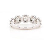 1.94ctw Round Diamond Five Stone Halo Band Ring in 18K
