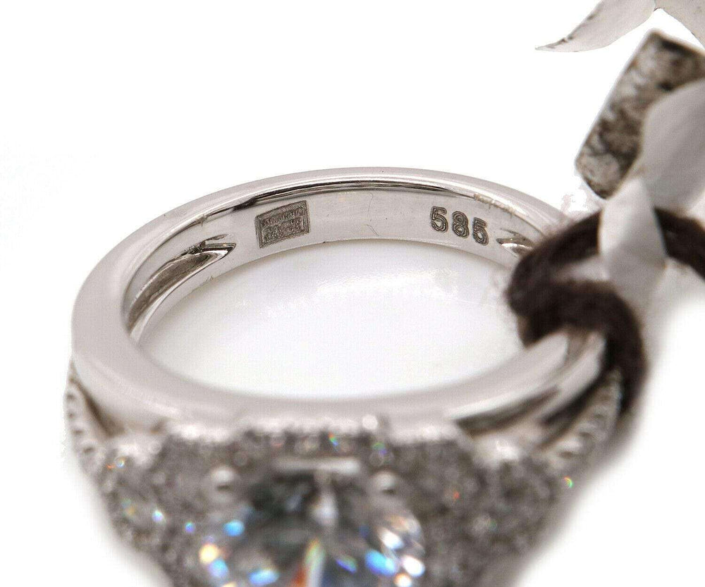 0.75 CTW Frederic Sage Diamond Split Shank Halo Semi Mount Ring In 14K