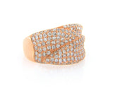 New 3.00ctw Diamond Multi Row Crossover Ring in 18K