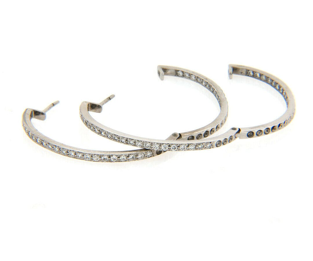 Sonia Bitton 2.75ctw Diamond Oval Inside Out Hoop Earrings in 14K