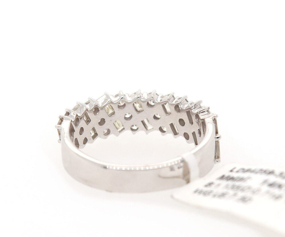 New 1.84ctw Baguette and Round Diamond Diagonal Band Ring in 14K