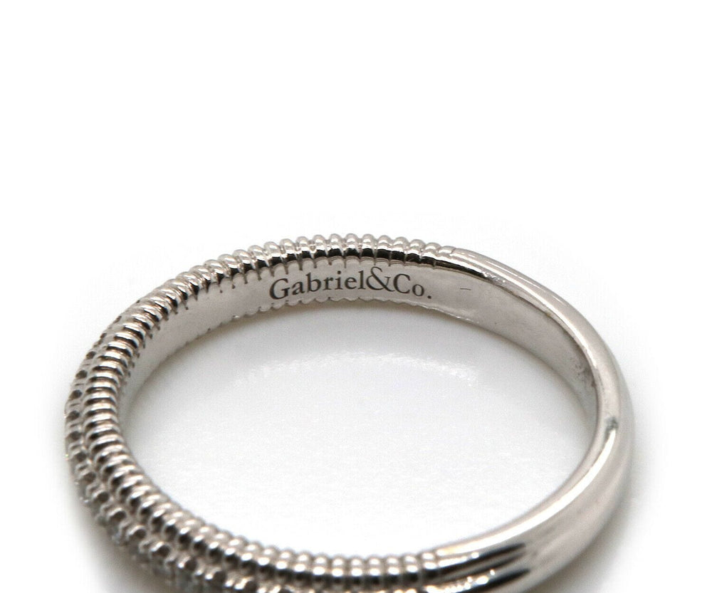 New Gabriel & Co. Shared Prong Diamond Milgrain Band Ring in 14K