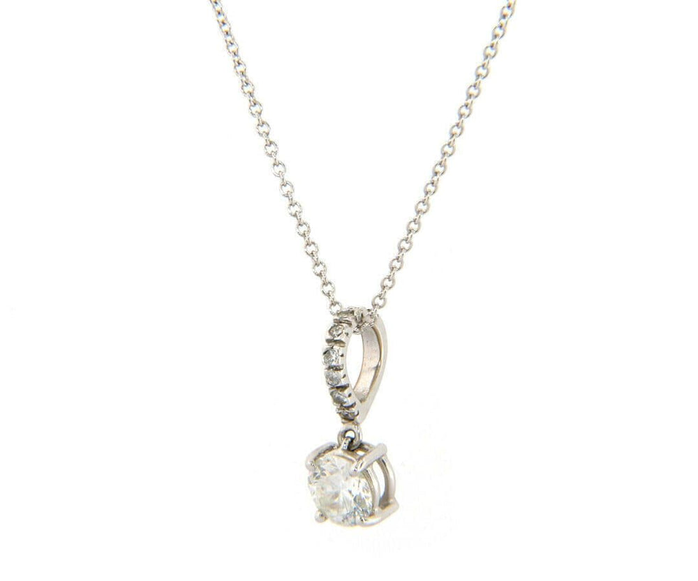 New 0.55ctw Diamond Solitaire Pendant Necklace in 18K