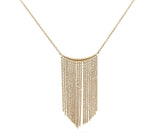 New Gabriel & Co. Curved Bar Multi Strand Fringe Necklace in 14K