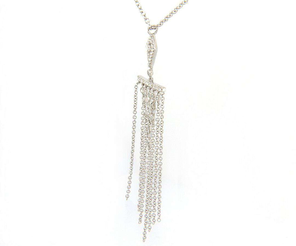 New From Gabriel & Co: 0.39ctw 7 Row Fringe Dangle Pendant in 14kt White Gold