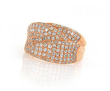 New 3.00ctw Diamond Multi Row Crossover Ring in 18K