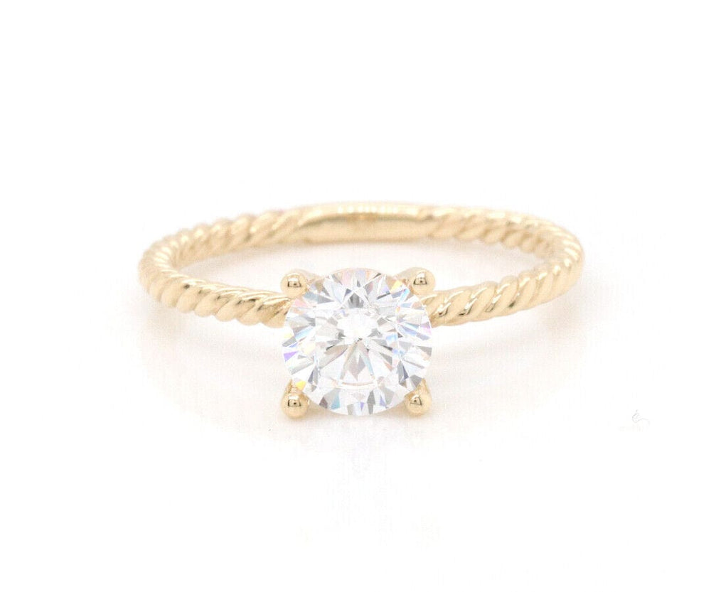 New Gabriel & Co. 0.11ctw Diamond Underhalo Semi Mount Ring in 14K