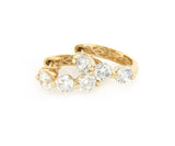 New 1.62ctw Diamond Three Stone Huggie Earrings in 14K