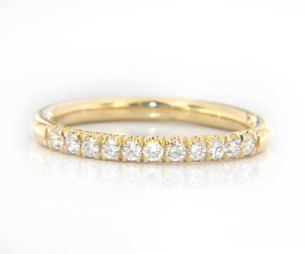 New Gabriel & Co. French Pave Diamond Wedding Band Ring in 14K
