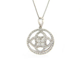 New 0.53ctw Diamond Open Quatrefoil Halo Pendant Necklace in 18K