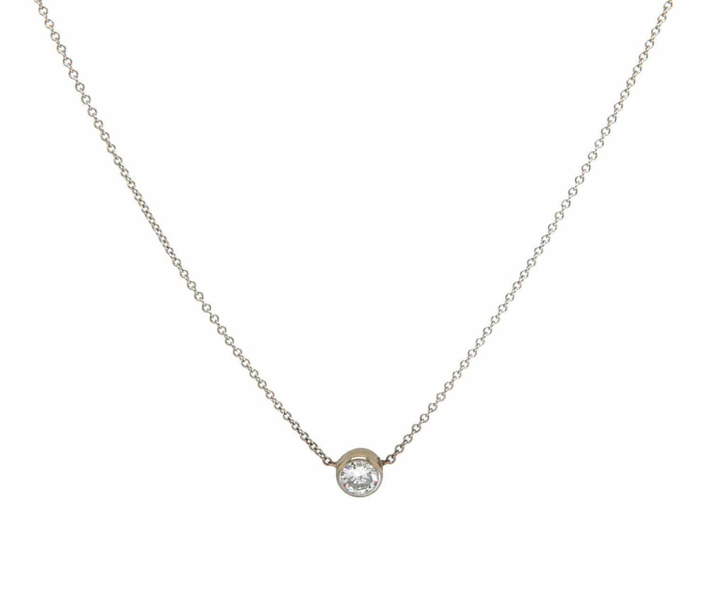 0.33ct Diamond Bezel Set Solitaire Necklace in 14K