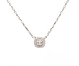 New 0.29ctw Round Diamond Cushion Frame Pendant Necklace in 14K