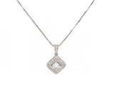 1.21ctw Princess and Round Diamond Frame Pendant Necklace in 14K