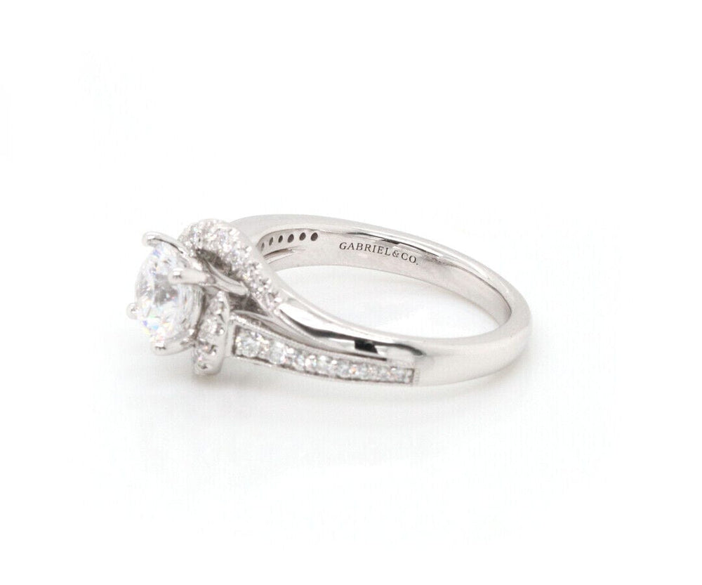 New Gabriel & Co. 0.37ctw Diamond Swirl Semi Mount Ring in 14K