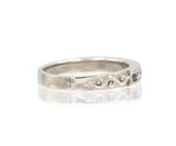 EVE Blazing Scroll 0.30ctw Diamond and 0.04ctw Sapphire Band Ring in 18K