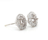 New Gabriel & Co. 1.01ctw Diamond Double Halo Semi Mount Stud Earrings in 14K
