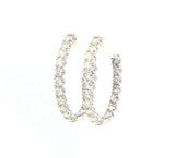 New 4.05ctw Round Diamond Inside Out Hoop Earrings in 14K