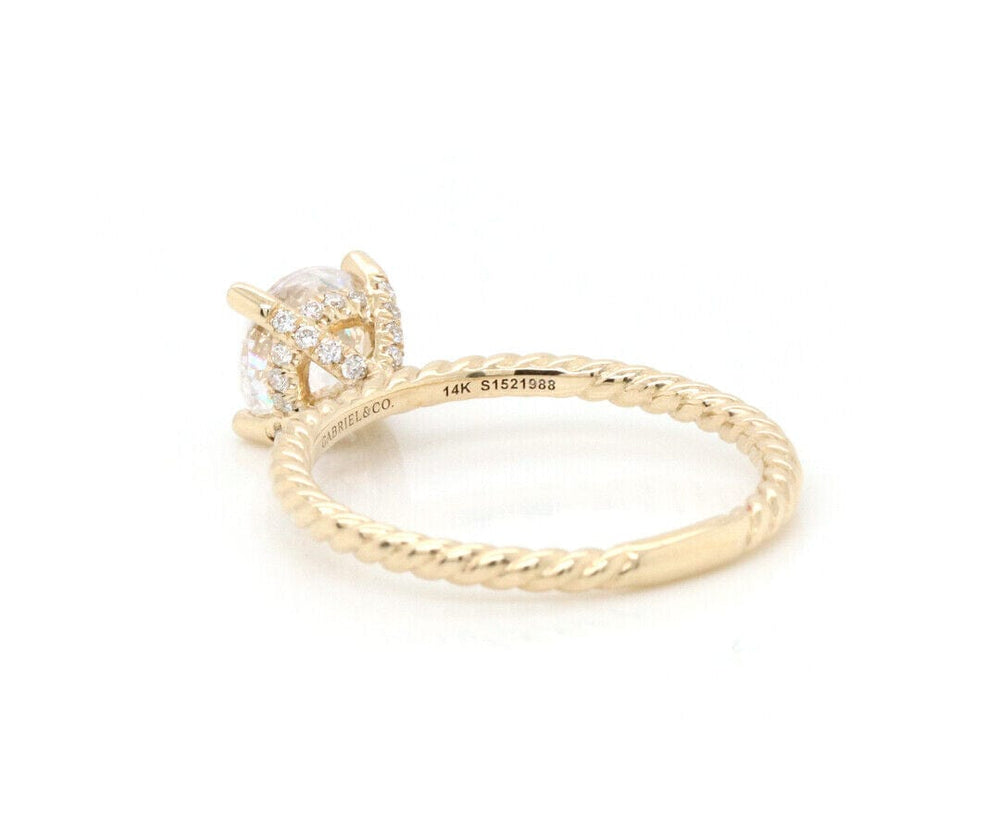 New Gabriel & Co. 0.11ctw Diamond Underhalo Semi Mount Ring in 14K