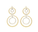 New 1.53ctw Diamond Double Circle Two Tone Drop Earrings in 14K