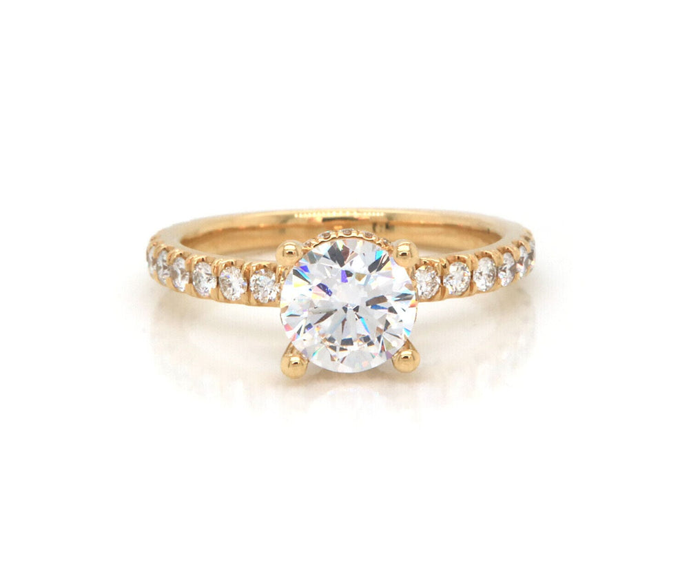 New Gabriel & Co. 0.54ctw Diamond Under Halo Semi Mount Ring in 14K