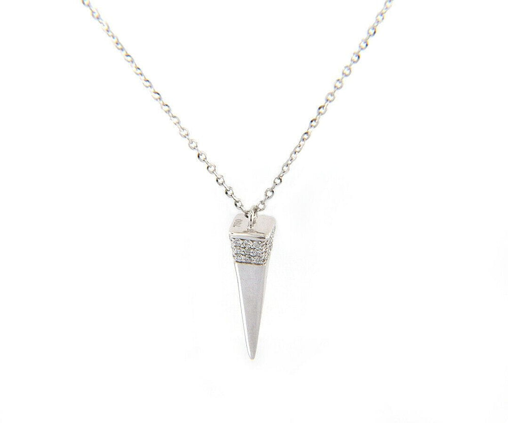 New 0.16ctw Diamond Sharp Nail Pendant Necklace in 18K