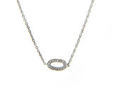 2.15ctw Diamond Open Oval Link Station Necklace in 18K