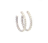 New 4.05ctw Round Diamond Inside Out Hoop Earrings in 14K