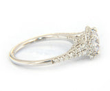 New Gabriel & Co. Halo Double Row Semi Mount Ring in 18kt