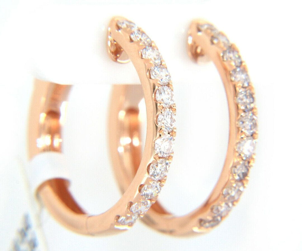 New 1.01ctw Diamond Small Hoop Earrings in 14K