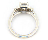 New Gabriel & Co. Art Deco Octagonal Three Stone Halo Semi Mount Ring in 14K