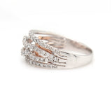 New 0.68ctw Diamond Swirling Two Tone Dome Ring in 14K