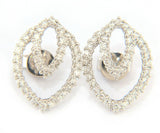New 1.33ctw Diamond Concentric Open Leaf Design Earrings in 18kt