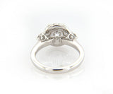 New Gabriel & Co. 0.52ctw Halo Three Stone Semi Mount Ring in 14K