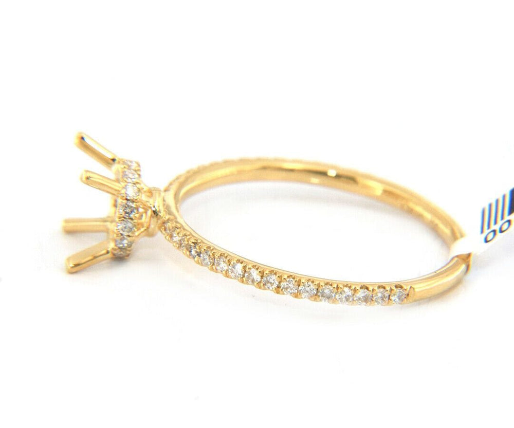 New Odelia 0.28ctw Diamond Straight Under Halo Semi Mount Ring in 18K