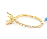 New Odelia 0.28ctw Diamond Straight Under Halo Semi Mount Ring in 18K