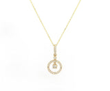 New 0.33ctw Diamond Halo Pendant Necklace in 14kt