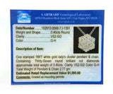 0.40ctw Diamond Hexagon Cluster Pendant Necklace in 18K