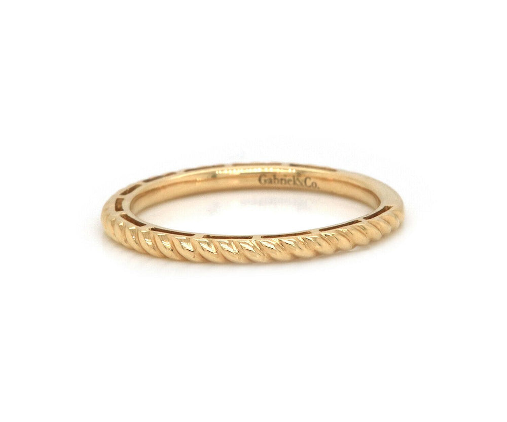 New Gabriel & Co. Twisted Rope Stackable Band Ring in 14K