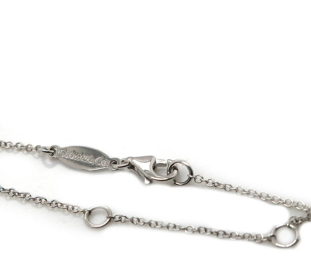 New Gabriel & Co. 0.11ctw Pave Diamond Octagon Pendant Necklace in 14K