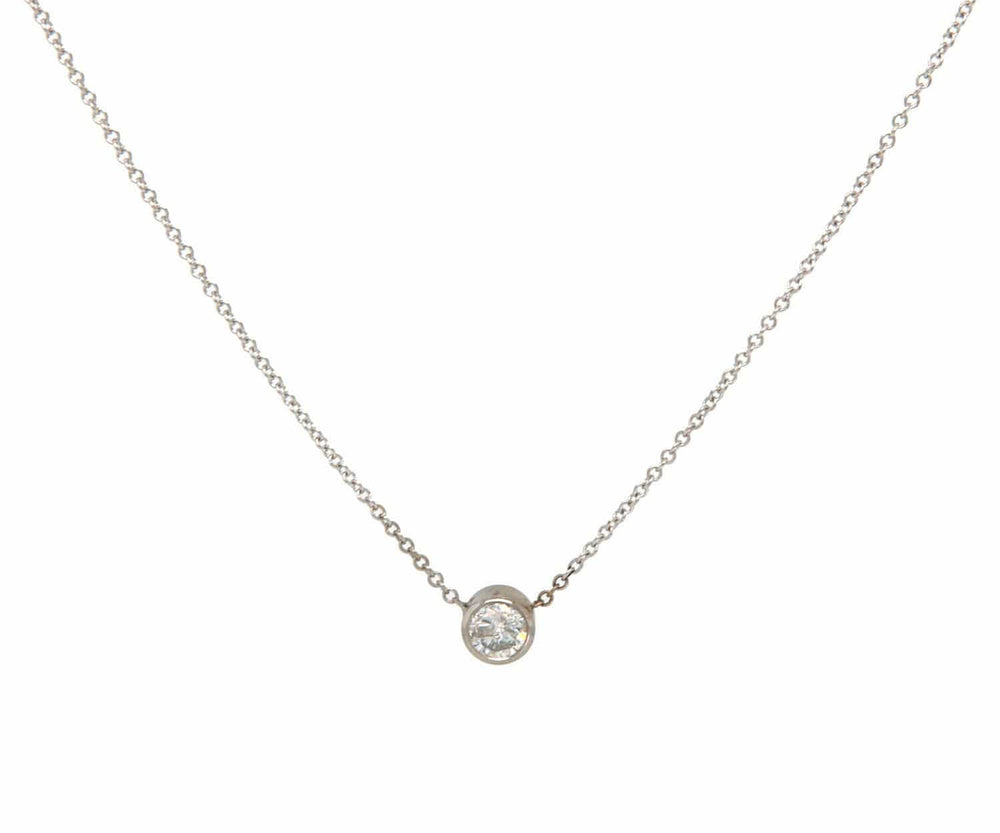 0.33ct Diamond Bezel Set Solitaire Necklace in 14K