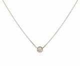 0.33ct Diamond Bezel Set Solitaire Necklace in 14K