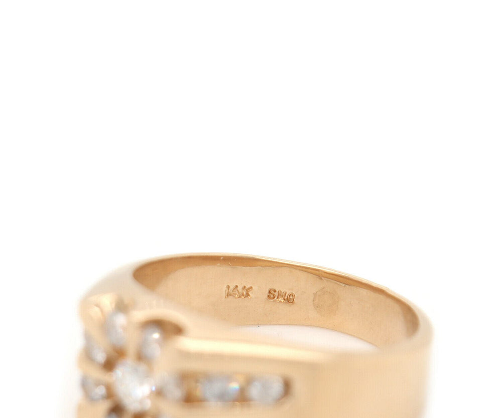 Gents 0.75ctw Diamond Sun Ray Ring in 14K