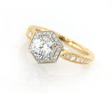 New Gabriel & Co. 0.27ctw Hexagon Frame Semi Mount Ring in 14K