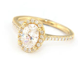 New Gabriel & Co. Oval Diamond Halo Semi Mount Ring in 14K