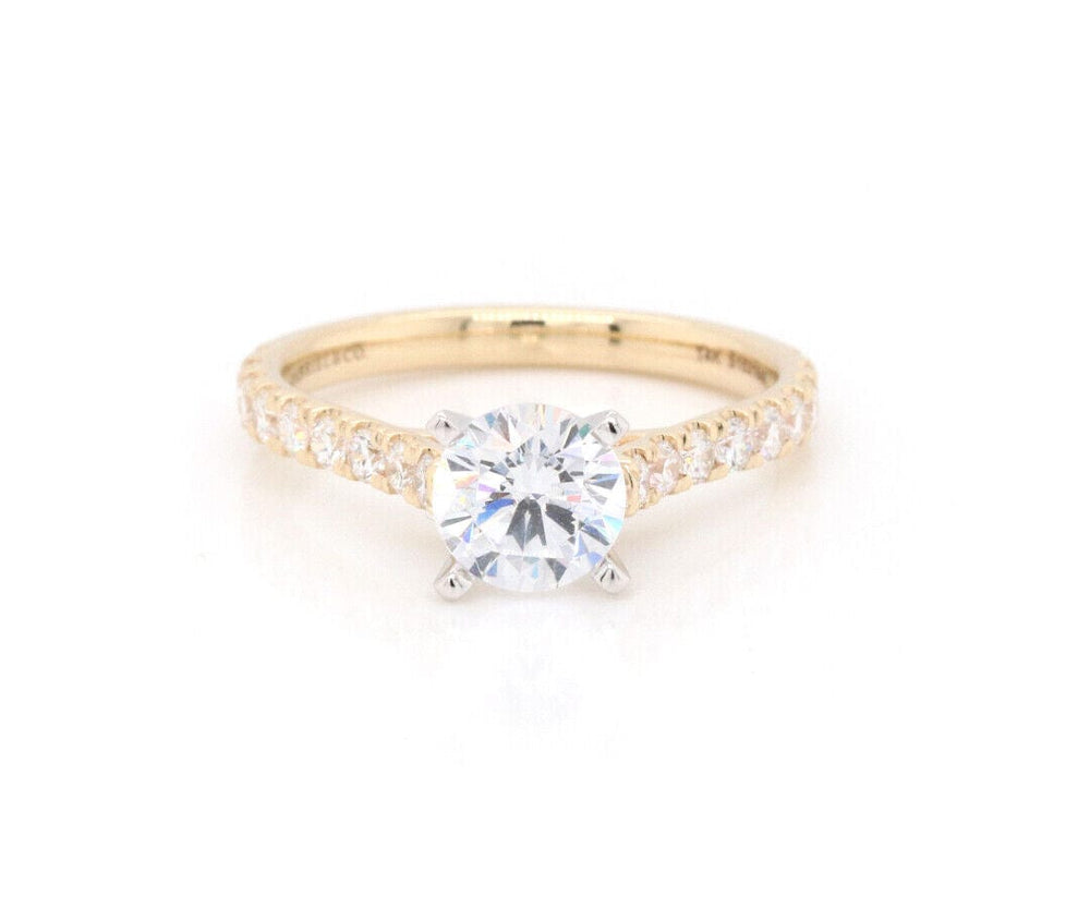 New Gabriel & Co. 0.51ctw Diamond Shared Prong Semi Mount Ring in 14K