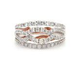 New 0.68ctw Diamond Swirling Two Tone Dome Ring in 14K